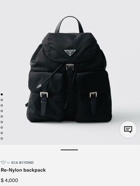 Prada Black Nylon Buckle Flap Backpack